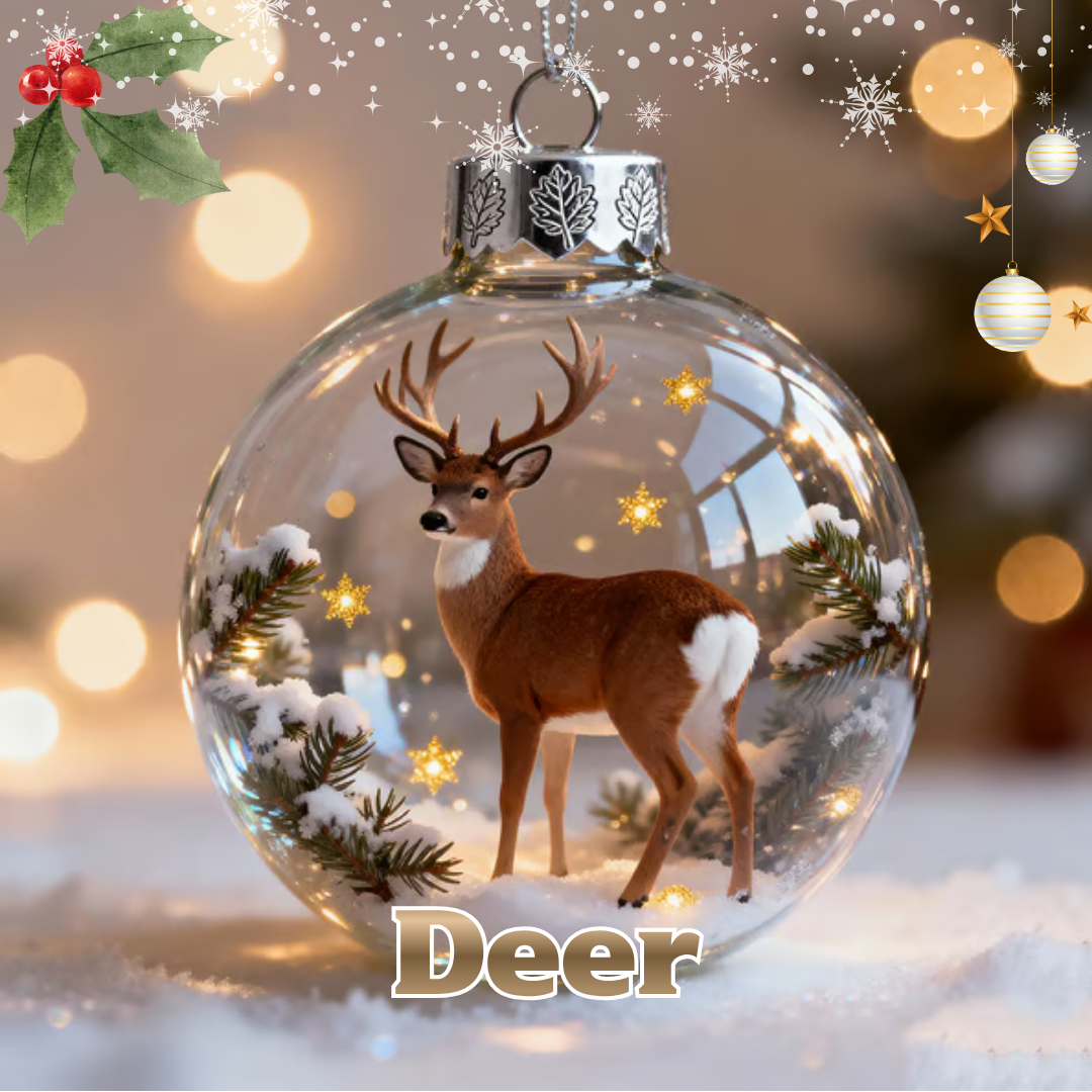 【60%OFF】2026 🎁 Holiday Animal Crystal Glass Ornament 🎄🎅🏻 Crystal Glass Perfect Holiday Gift & Home Décor