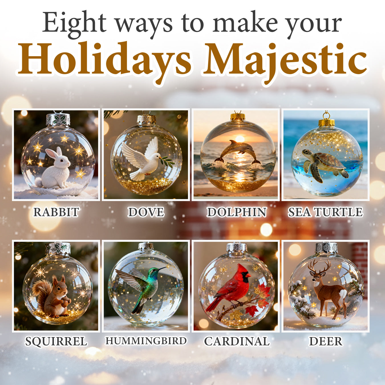 2026 🎄 Holiday Animal Crystal Glass Ornament 🎄