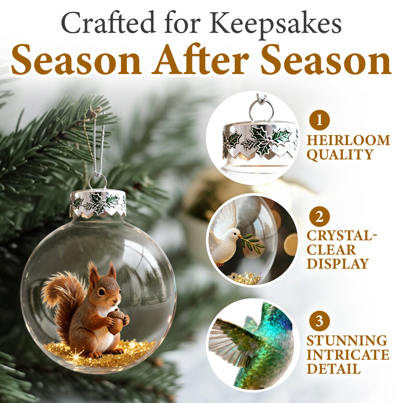 2026 🎄 Holiday Animal Crystal Glass Ornament 🎄