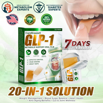 𝗖𝗮𝗿𝗲𝗕𝗿𝗲𝗲𝘇𝗲® GLP-1 𝑺𝒍𝒊𝒎 𝑭𝒂𝒔𝒕 7 𝑫𝒂𝒚𝒔 Metabolic Support Oral Film (✅ 𝐓𝐚𝐫𝐠𝐞𝐭𝐬 𝐰𝐞𝐢𝐠𝐡𝐭, 𝐡𝐞𝐚𝐫𝐭, 𝐛𝐥𝐨𝐨𝐝 𝐬𝐮𝐠𝐚𝐫, 𝐬𝐥𝐞𝐞𝐩, 𝐠𝐮𝐭 & 𝐣𝐨𝐢𝐧𝐭 𝐡𝐞𝐚𝐥𝐭𝐡)