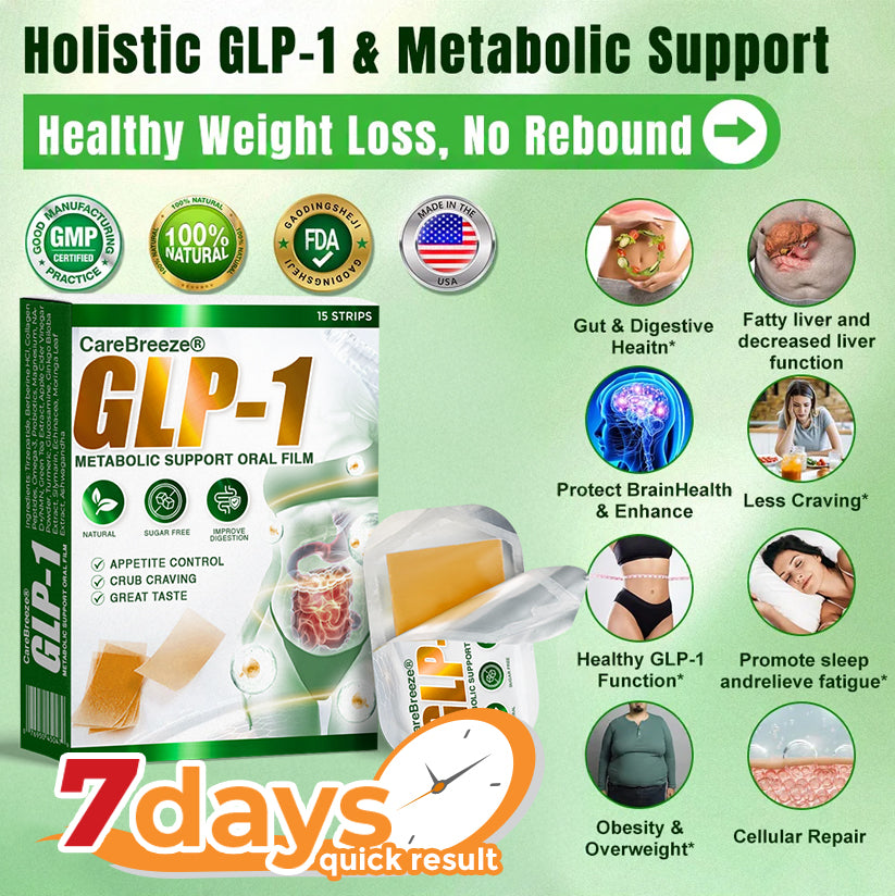𝗖𝗮𝗿𝗲𝗕𝗿𝗲𝗲𝘇𝗲® GLP-1 𝑺𝒍𝒊𝒎 𝑭𝒂𝒔𝒕 7 𝑫𝒂𝒚𝒔 Metabolic Support Oral Film (✅ 𝐓𝐚𝐫𝐠𝐞𝐭𝐬 𝐰𝐞𝐢𝐠𝐡𝐭, 𝐡𝐞𝐚𝐫𝐭, 𝐛𝐥𝐨𝐨𝐝 𝐬𝐮𝐠𝐚𝐫, 𝐬𝐥𝐞𝐞𝐩, 𝐠𝐮𝐭 & 𝐣𝐨𝐢𝐧𝐭 𝐡𝐞𝐚𝐥𝐭𝐡)
