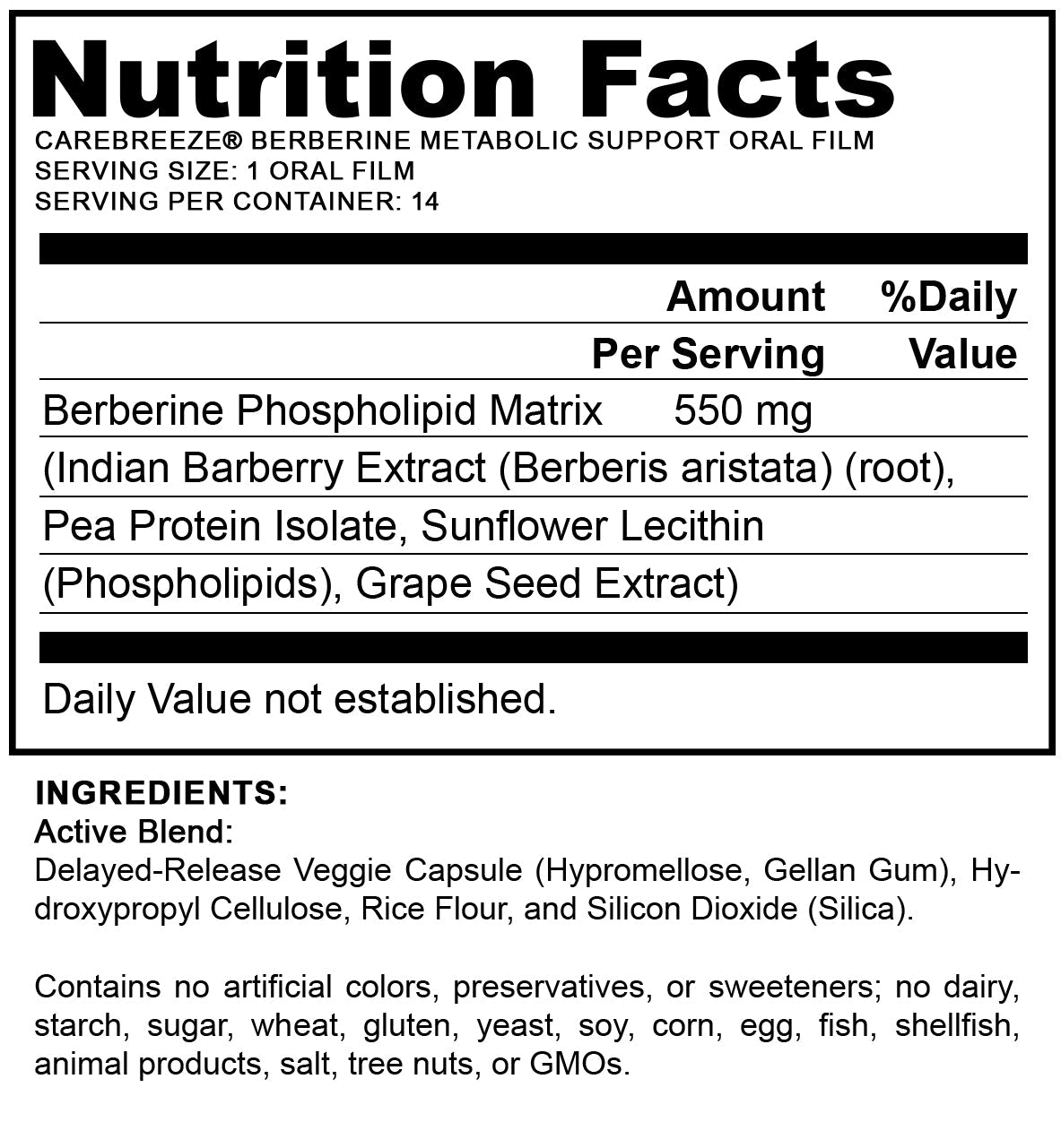 𝗖𝗮𝗿𝗲𝗕𝗿𝗲𝗲𝘇𝗲® Berberine 𝑺𝒍𝒊𝒎 𝑭𝒂𝒔𝒕 7 𝑫𝒂𝒚𝒔 Metabolic Support Oral Film (✅ 𝐓𝐚𝐫𝐠𝐞𝐭𝐬 𝐰𝐞𝐢𝐠𝐡𝐭, 𝐡𝐞𝐚𝐫𝐭, 𝐛𝐥𝐨𝐨𝐝 𝐬𝐮𝐠𝐚𝐫, 𝐬𝐥𝐞𝐞𝐩, 𝐠𝐮𝐭 & 𝐣𝐨𝐢𝐧𝐭 𝐡𝐞𝐚𝐥𝐭𝐡)